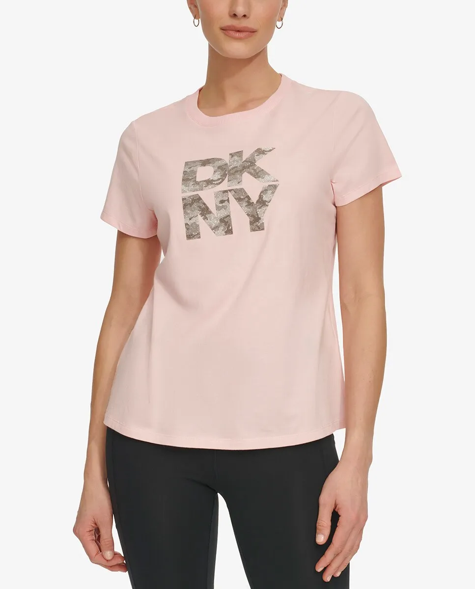 

Женская футболка с круглым вырезом и короткими рукавами DKNY, цвет Rosa Claro