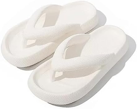 

WENOREG Унисекс шлепанцы Cloud, тапочки, нескользящие, быстро сохнущие, для улицы и дома, для женщин и мужчин, модная супер мягкая подошва EVA, толстая платформа, тапочки для ванной, белый