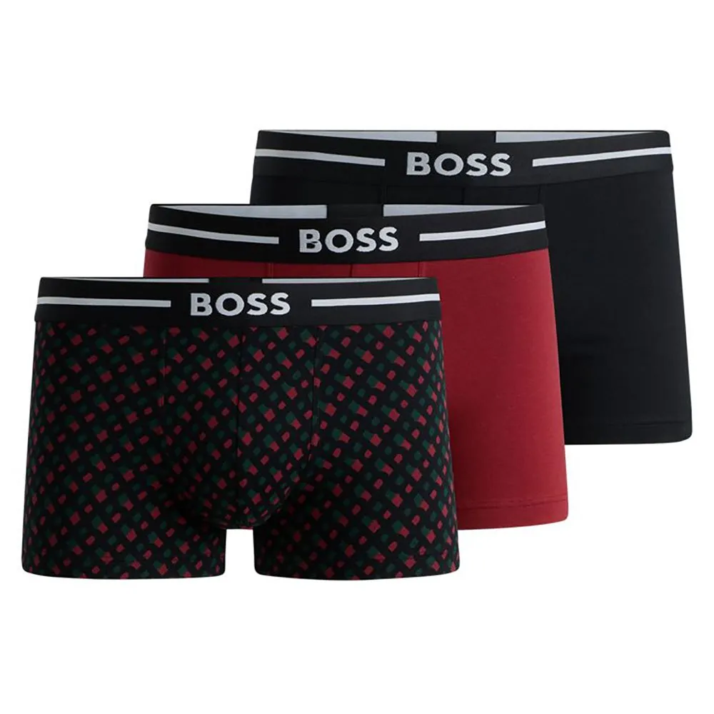 

Трусы-боксеры BOSS Bold Design 10260694 3 units, красный/черный