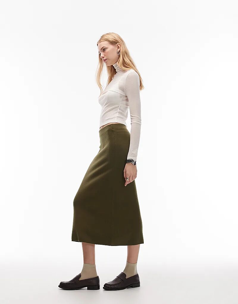 

Трикотажная супермягкая юбка в стиле 90-х от ASOS DESIGN зеленого цвета