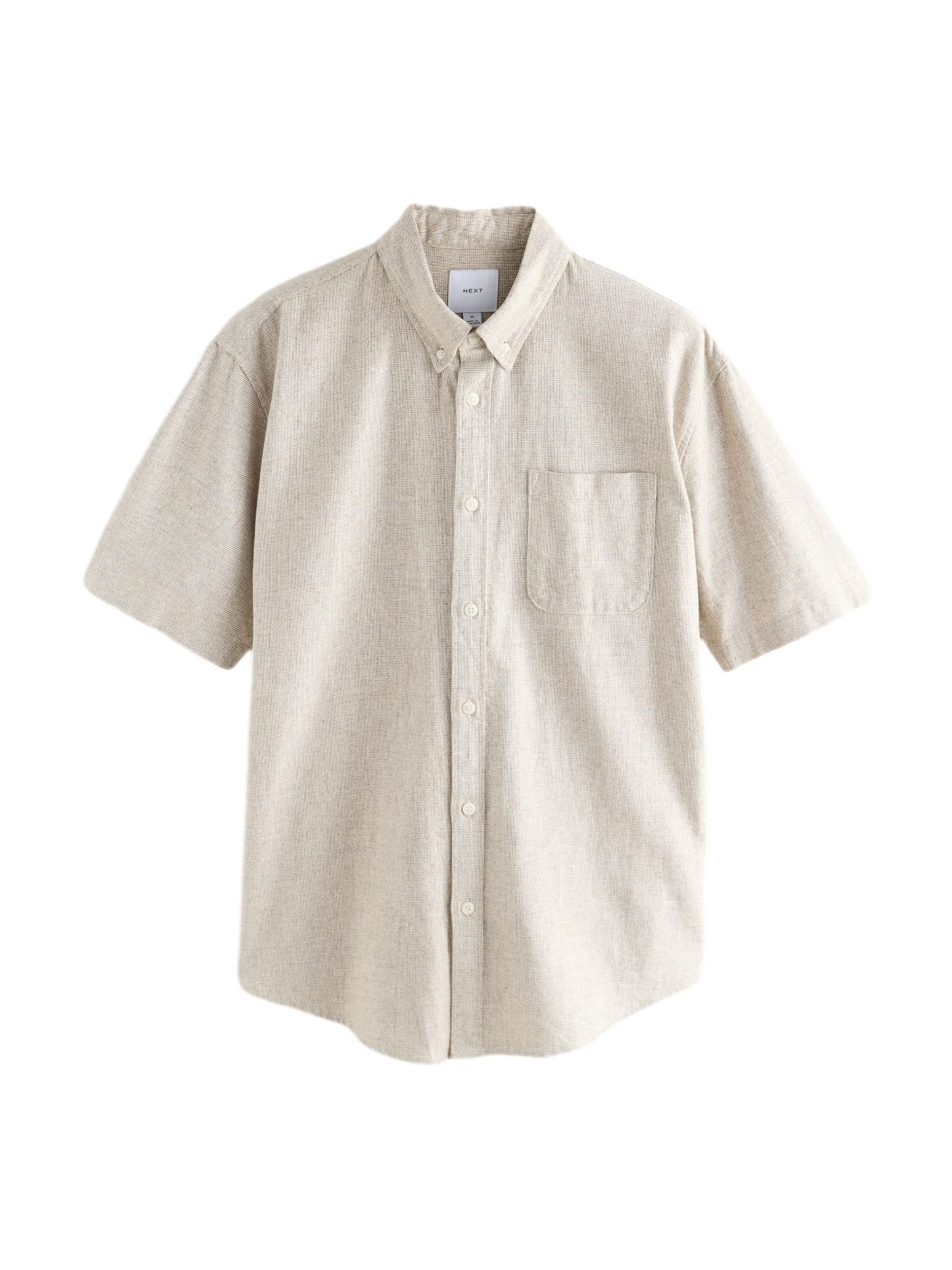 

Next Рубашка на пуговицах бежевого цвета Regular fit