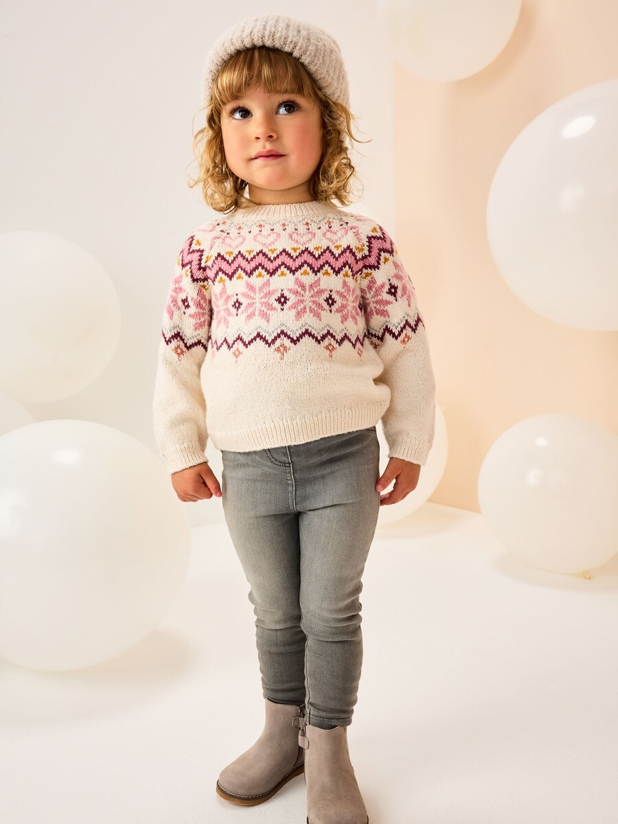 Свитер Next Christmas Fairisle, экрю — фото 3