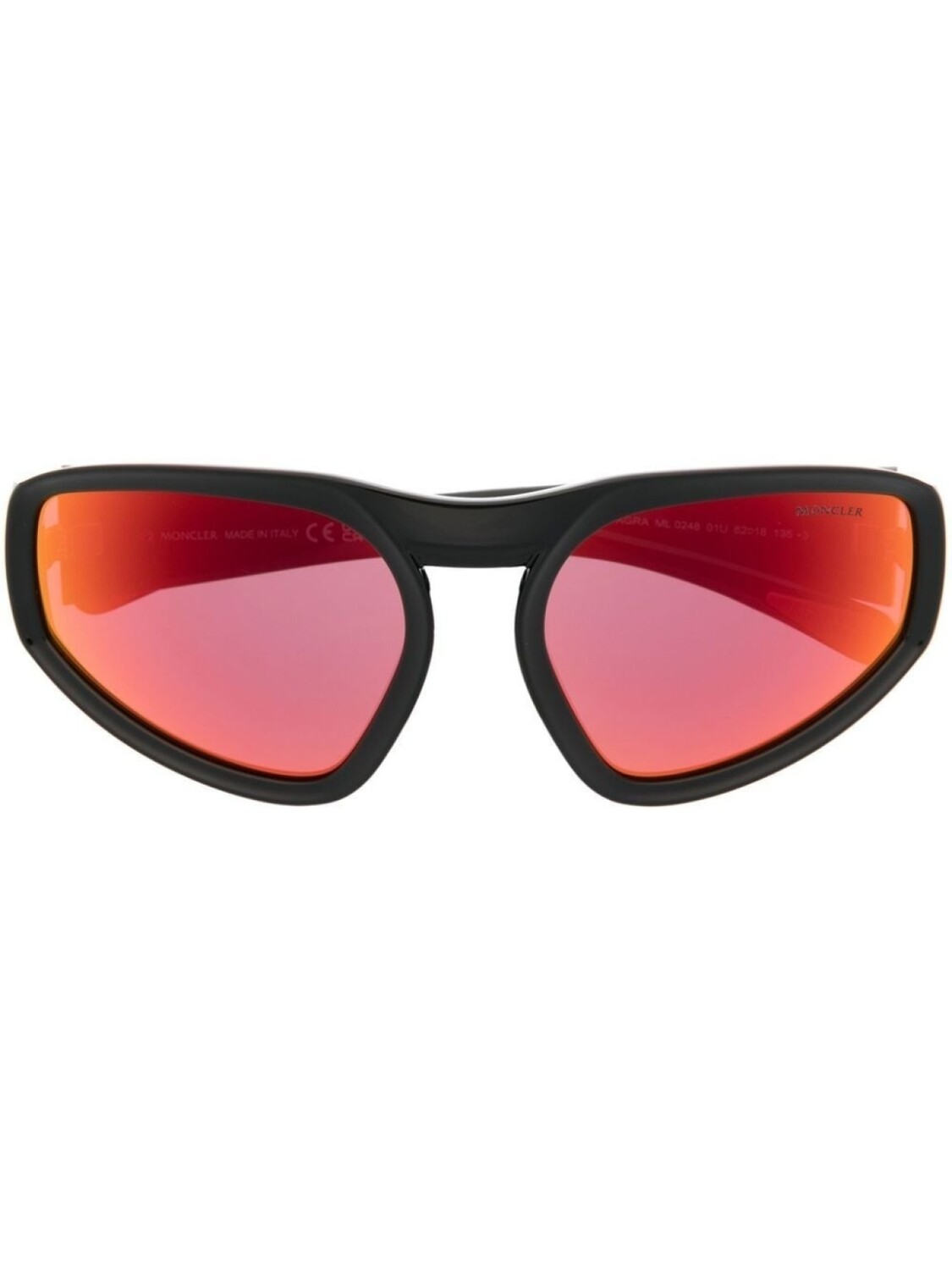 

Moncler Eyewear солнцезащитные очки-маска Pentragra, черный