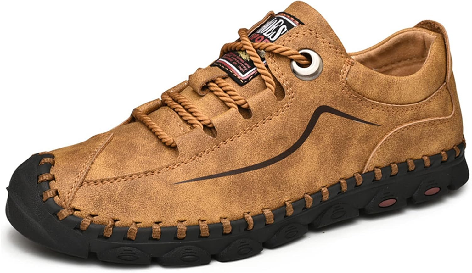 

Мужские повседневные кожаные туфли, ботинки Чукка до щиколотки, слипоны, легкие лоферы, средние по высоте, для ходьбы и вождения Abborora, желтый