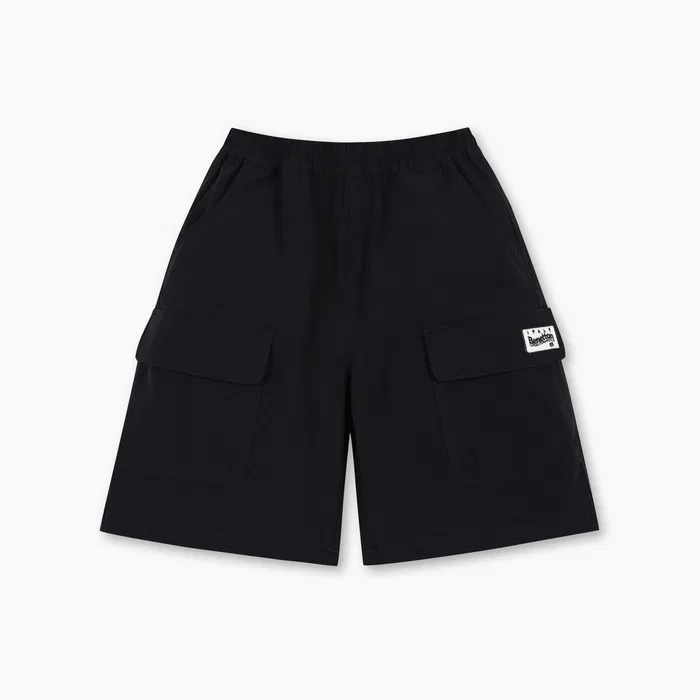 Детские чёрные эластичные шорты 5.5/4 от Benetton Kids