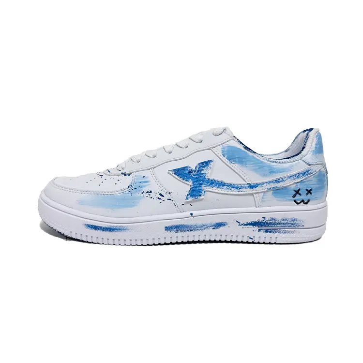 

XTEP Кроссовки Air Force One Slip, легкие и дышащие, низкие, для скейтбординга, мужские, белые, синие