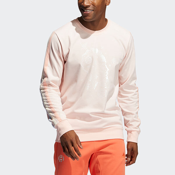 Толстовка Adidas Decorate Cr Basketball Casual Sports Stripe Round Neck Pink, розовый — фото 3