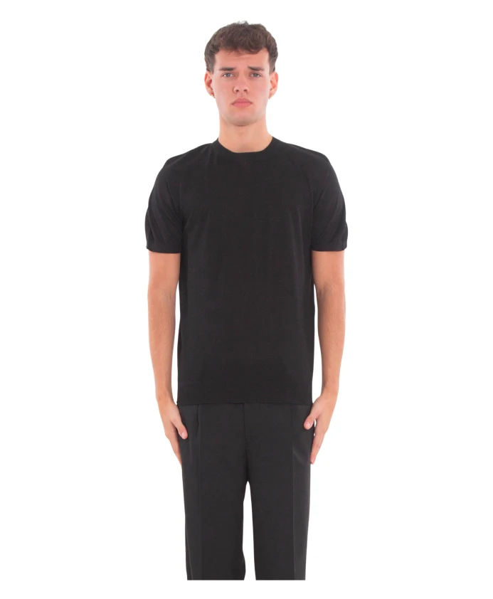 

Вязаная футболка из мериносовой шерсти Daniele Fiesoli, черный