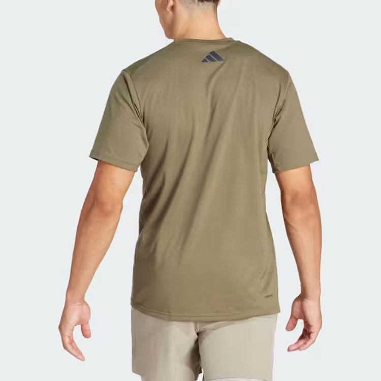 Футболка Adidas Seasonal Brand Love Camo, оливково-зеленая — фото 4