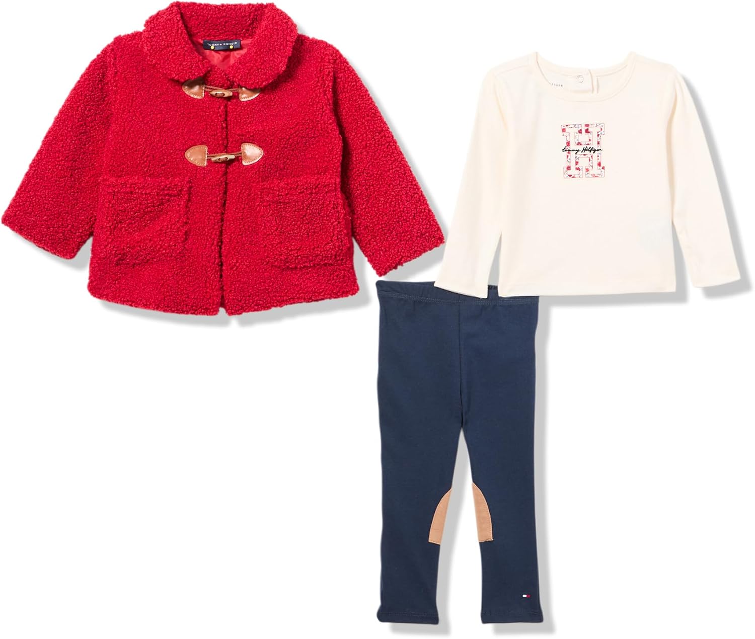 

Комплект из 3 предметов: куртка и брюки для девочек от Tommy Hilfiger Baby-Girls, Jester Red/Egret/Navy Blazer