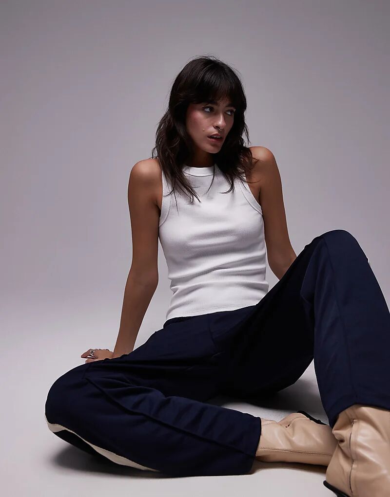 

Майка-борцовка Topshop Ribbon Racer белого цвета