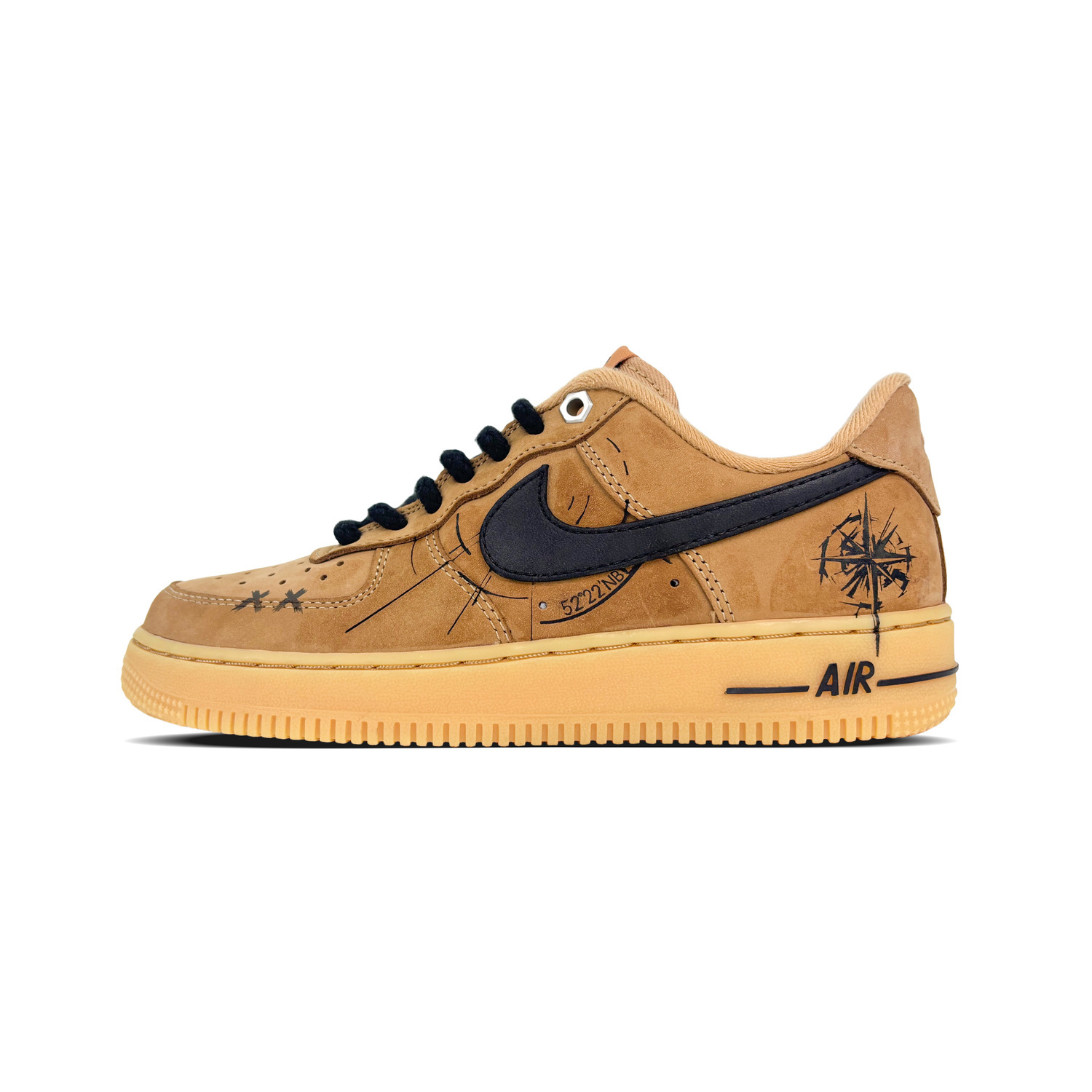 

Nike Air Force 1 устойчивые к скольжению, износостойкие, легкие низкие скейтерские кроссовки унисекс черно-оранжевые, цвет Black Orange