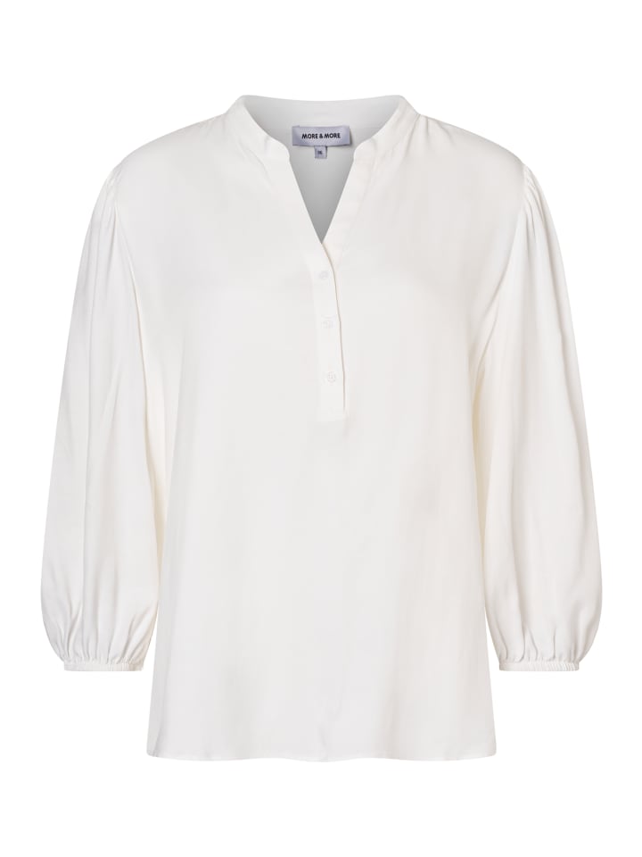 

More & More Струящаяся вискозная блузка с рукавами 3/4 кремового цвета