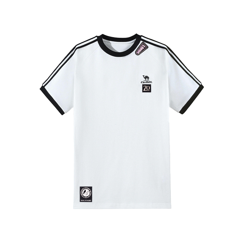 

Футболки унисекс белые с круглым вырезом, средней плотности CAMEL, белый