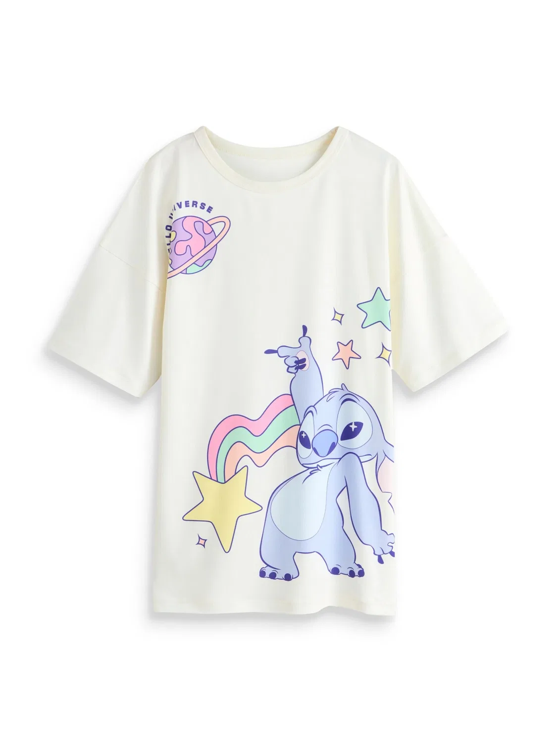 Ночная рубашка 'Лило и Стич' Next, Light Beige/Sky Blue/Violet/Lavender — фото 2