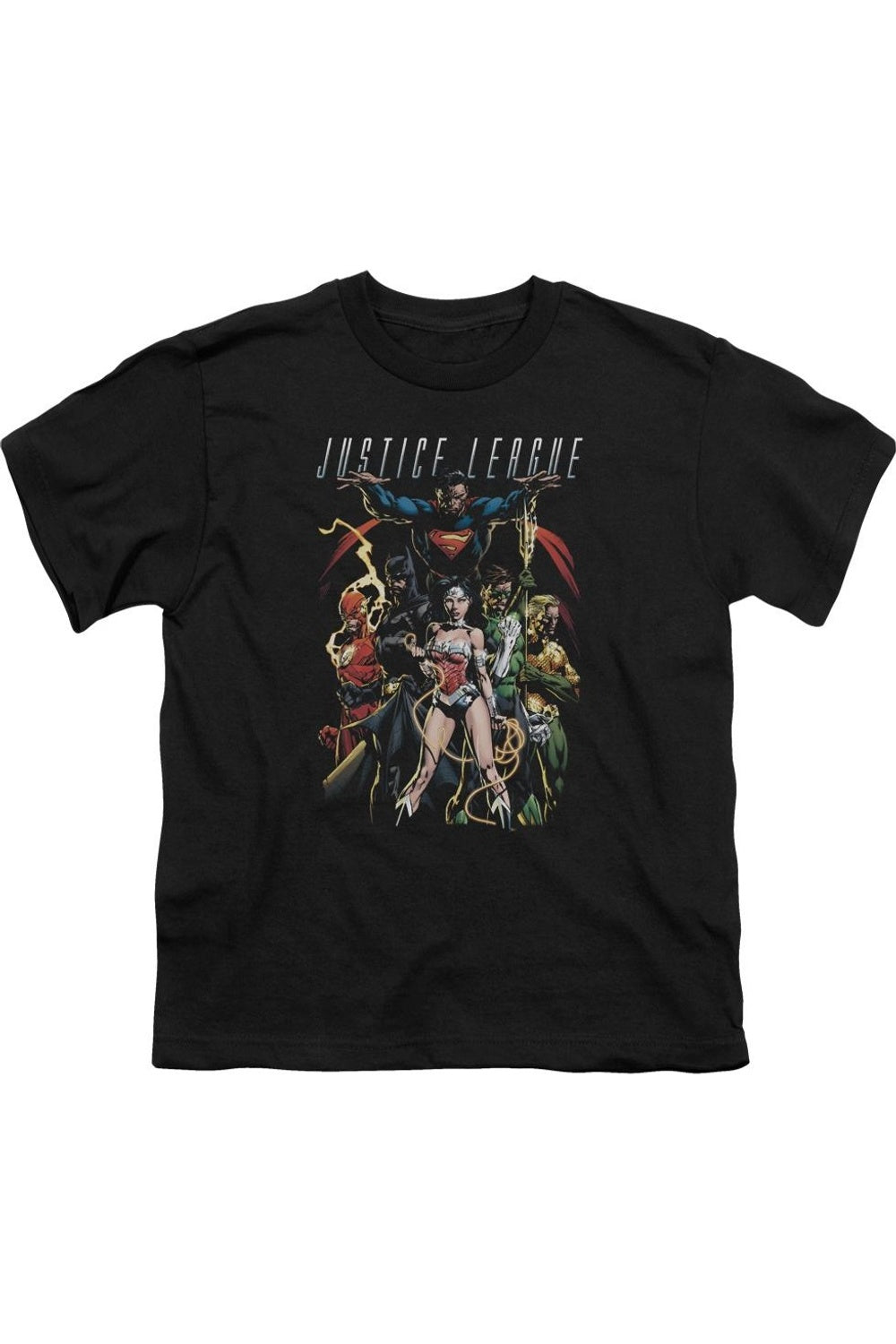 

Футболка с коротким рукавом для детей "Justice League of America: Темные дни" Gildan, черный