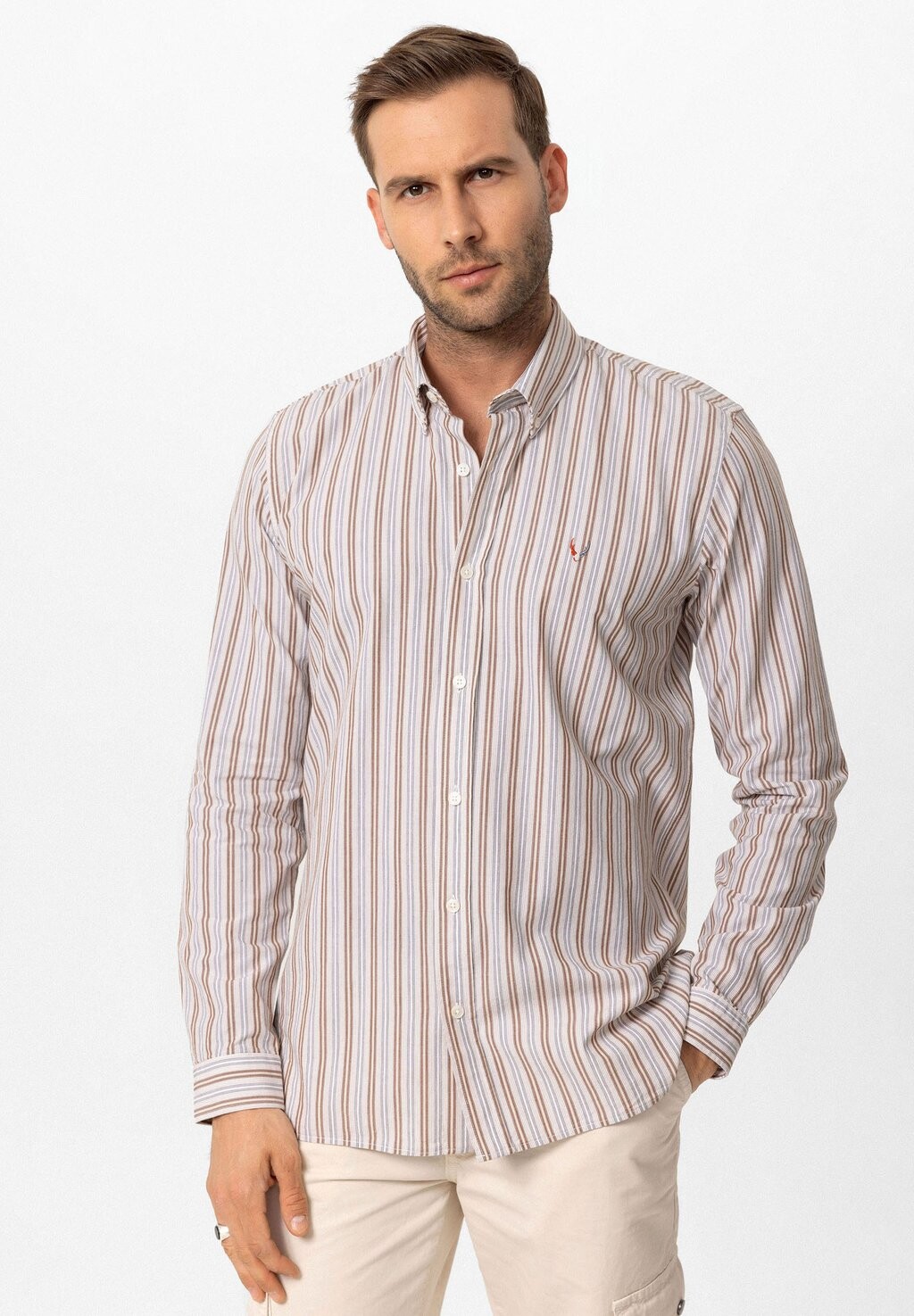 

Рубашка By Diess Collection, коричневая полоска