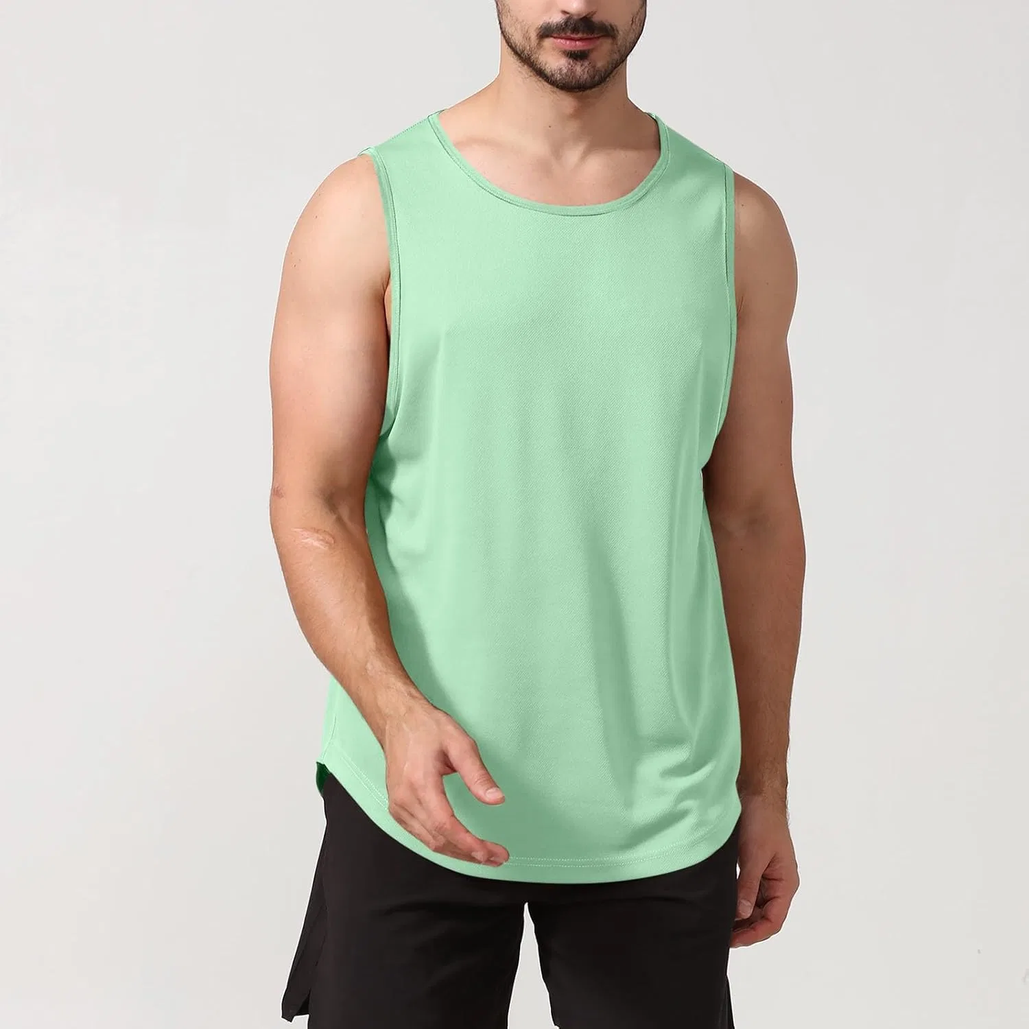 Мужская майка без рукавов, быстросохнущая, защита UPF 50+, Athletic Workout, A03_mint Green — фото 4