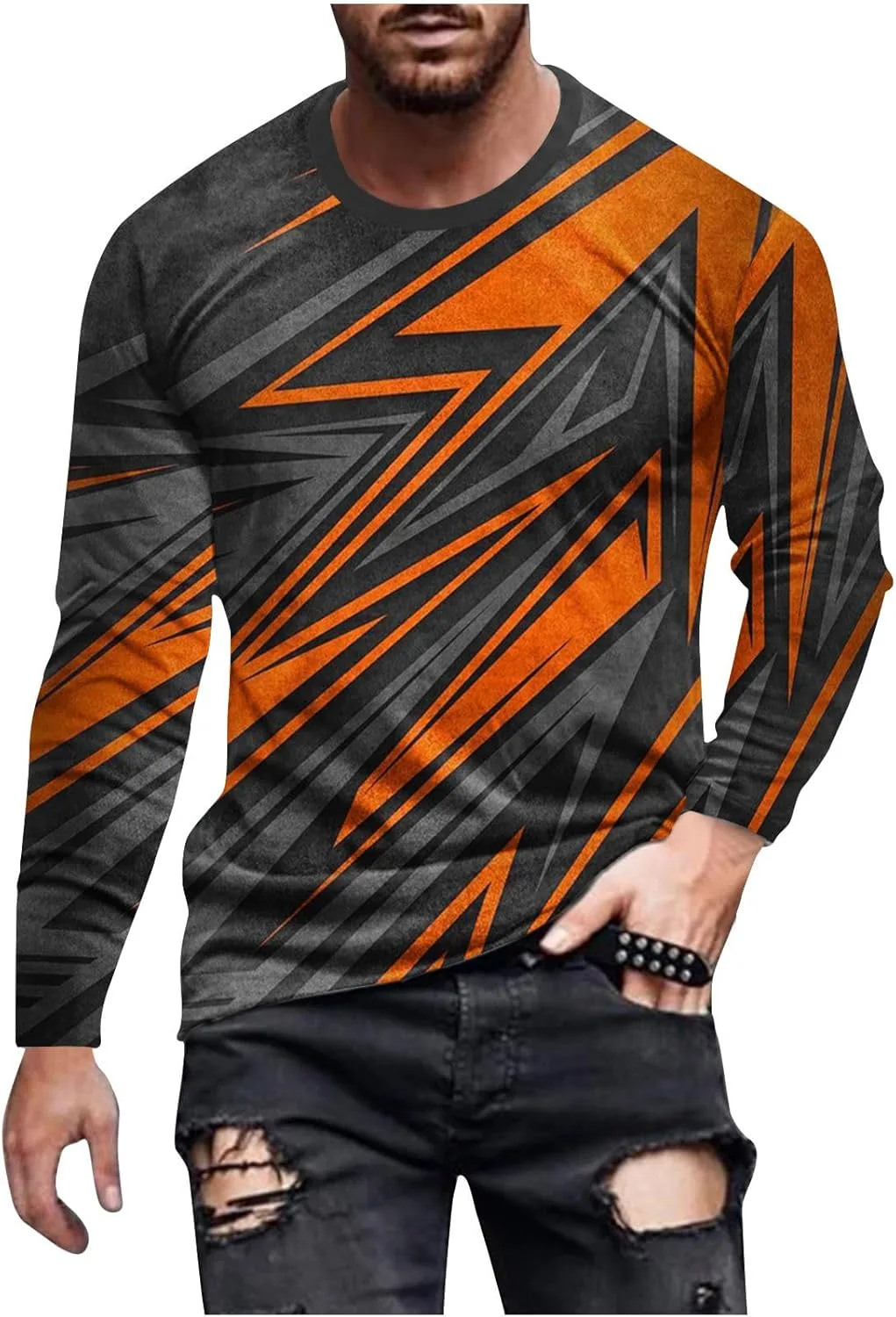 

Мужская футболка Muscularfit с принтом, длинный рукав