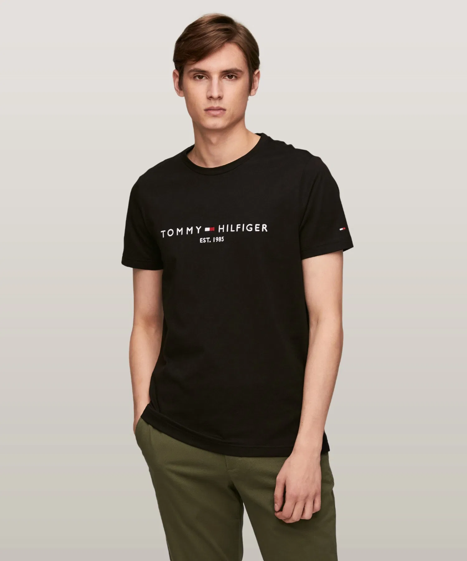 Унисекс футболка с логотипом TOMMY HILFIGER чёрная
