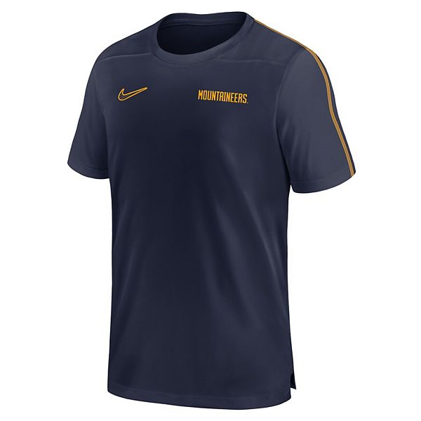 Мужская синяя футболка West Virginia Mountaineers 2024 Sideline Coach Performance Nike — фото 3