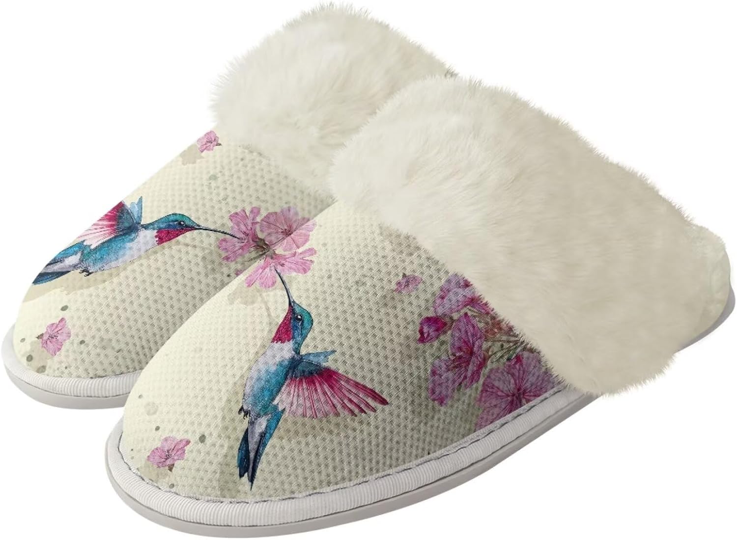 

Домашние тапочки Binienty для женщин и мужчин ультралегкие пушистые зимние, Hummingbird