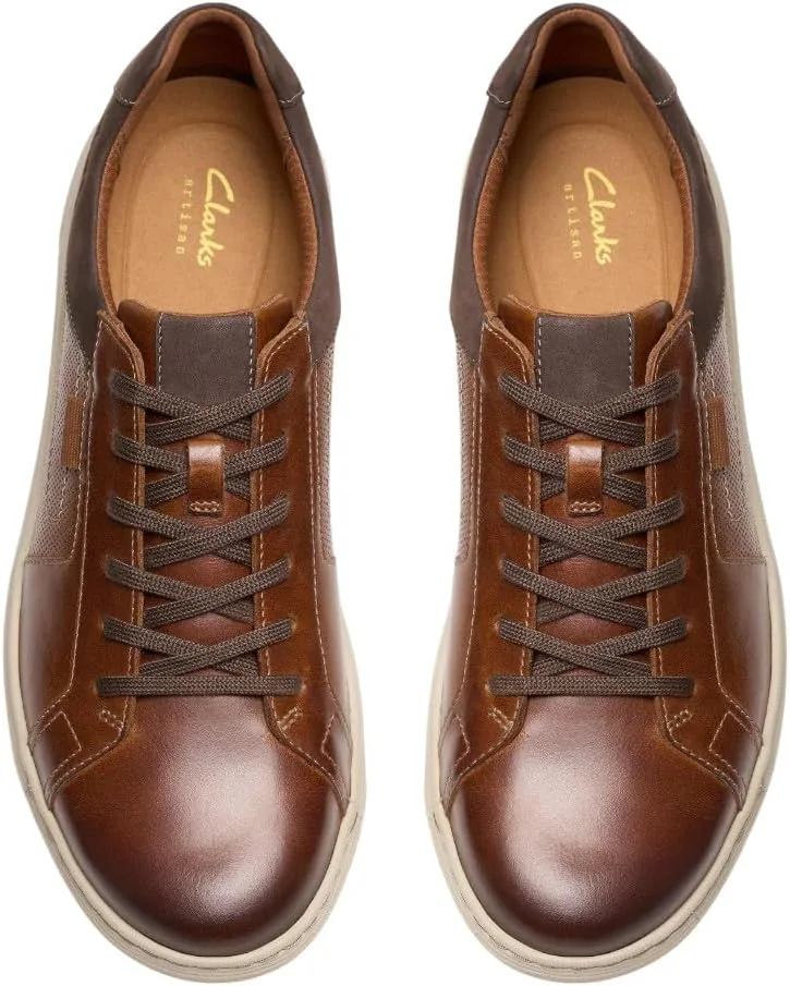 Кружевные кроссовки Clarks Mapstone Weißes Leder EU, коричневый — фото 3