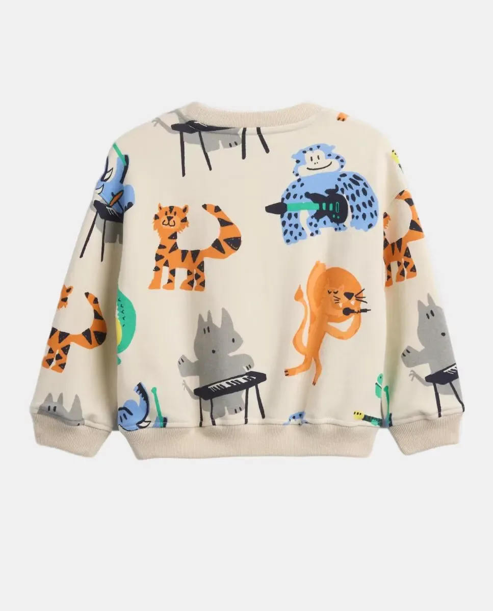 Свитшот из флиса с фантазийным принтом для младенца Gap, Natural — фото 2