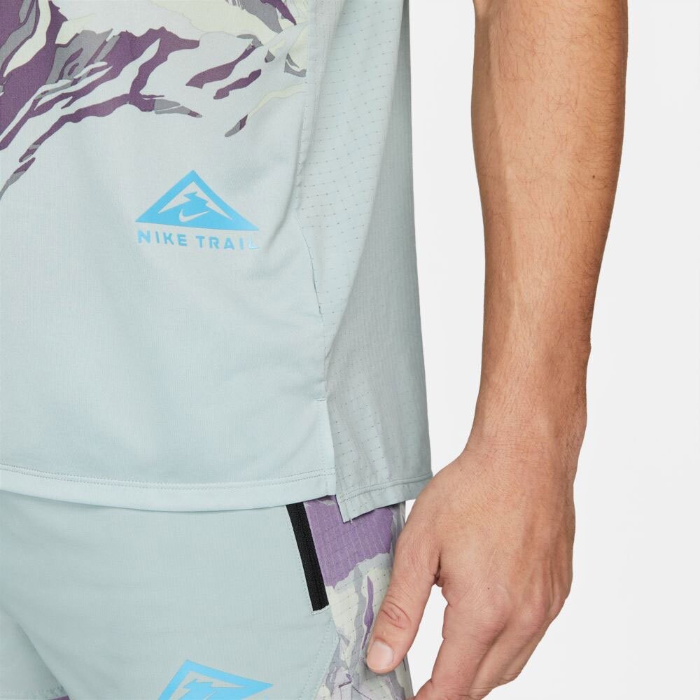 Футболка без рукавов Nike Dri Fit Trail Rise 365 Printed, зеленый — фото 3