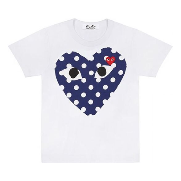 

Футболка blue polka dots love short sleeve white Comme Des Garcons Play, белый