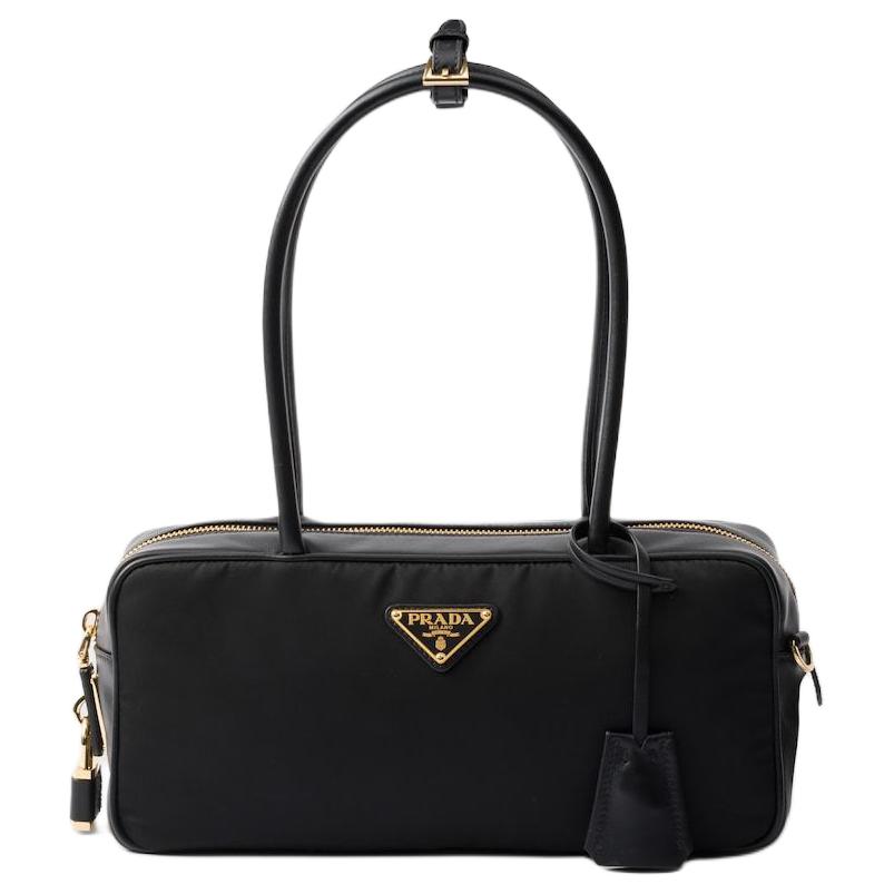 

Сумка женская маленькая черная PRADA из переработанного нейлона с кожаными деталями