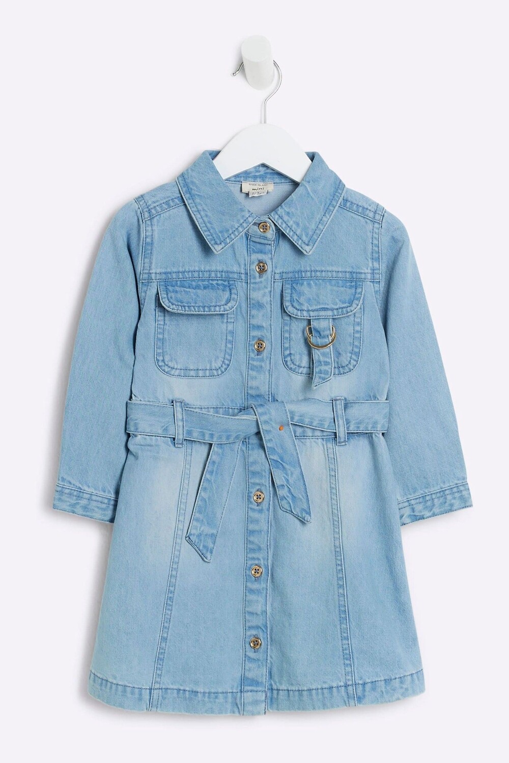 

Платье рубашка из 100% хлопка для девочек River Island, синий