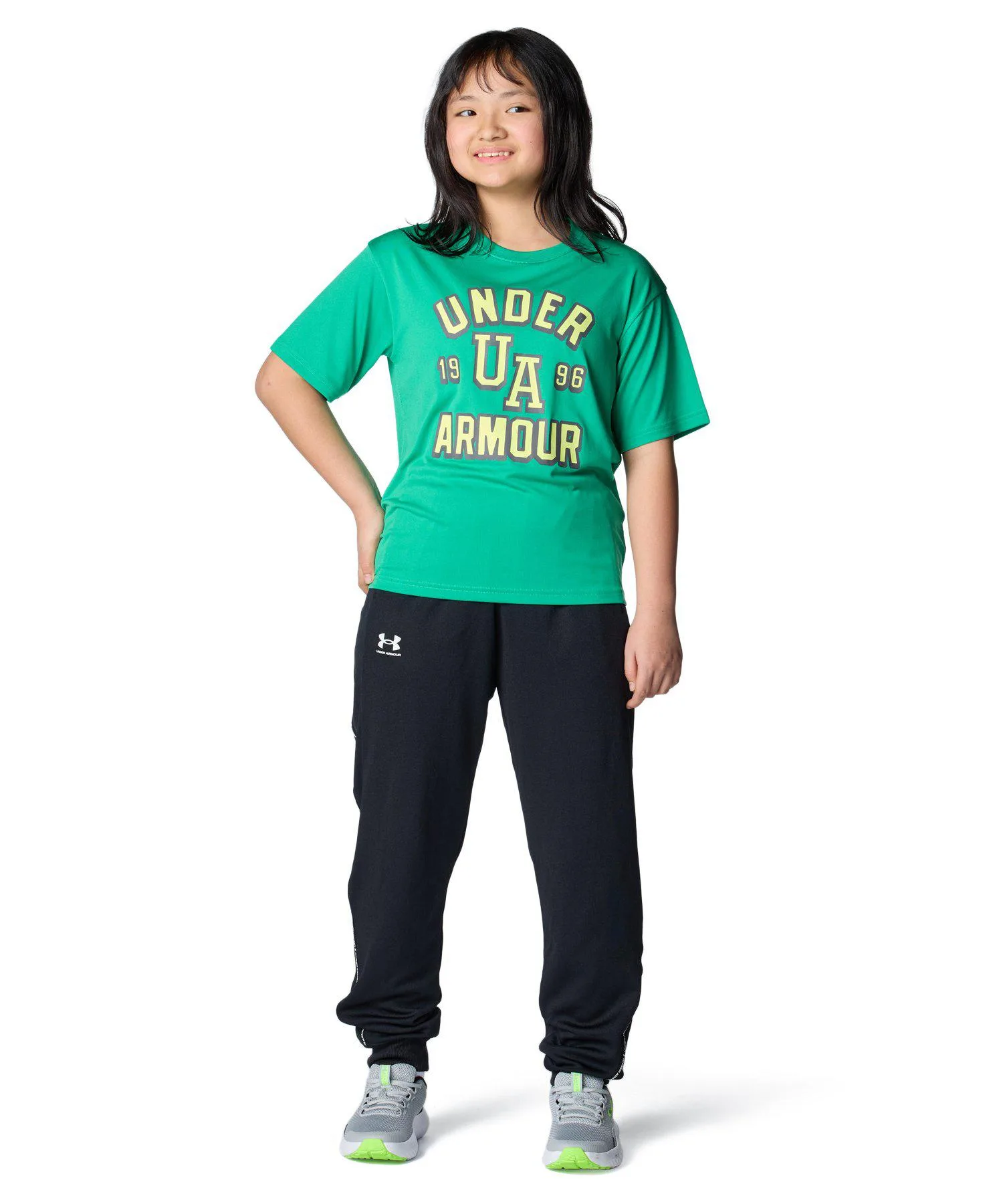 Детская футболка с коротким рукавом UA Tech College UNDER ARMOUR хаки — фото 3