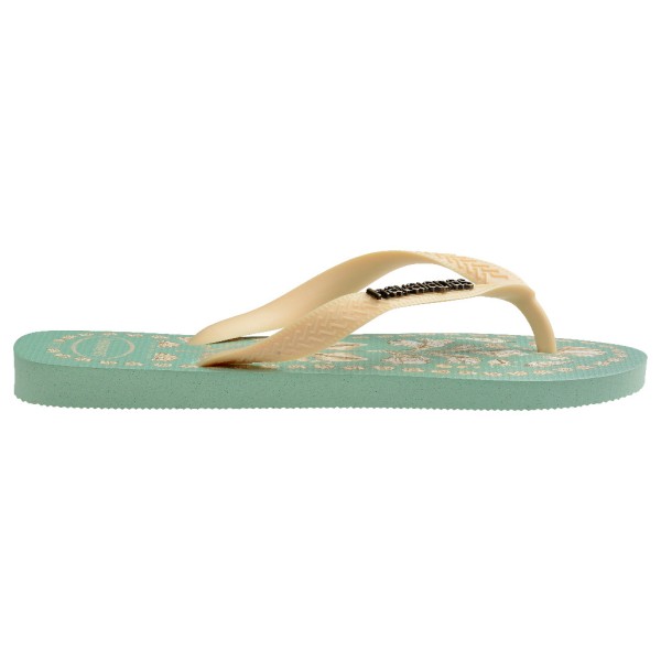 Женский топ в тропическом стиле - сандалии Havaianas, Peach — фото 2