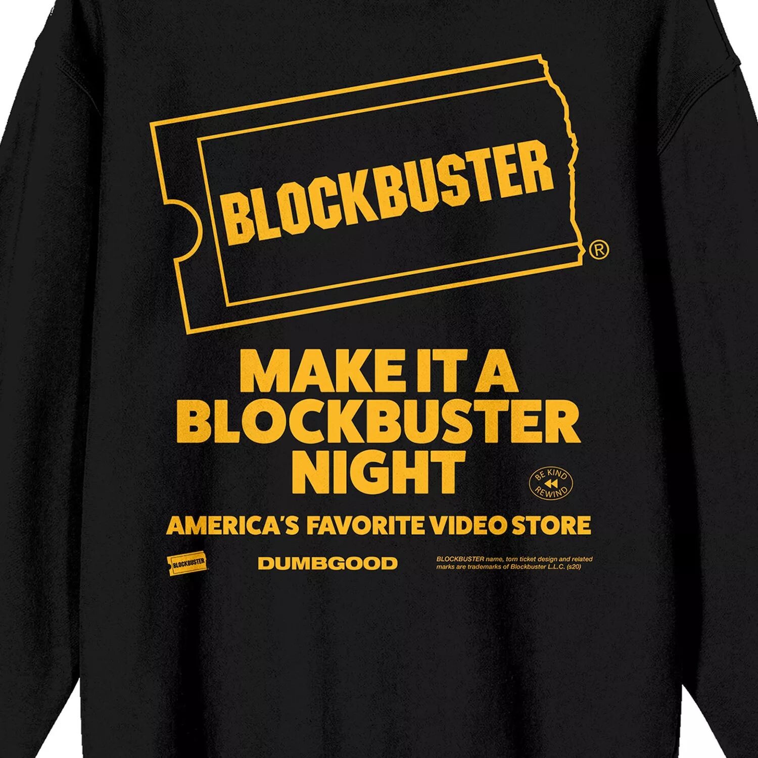 

Мужская черная футболка с длинными рукавами и рисунком Blockbuster "Make It a Blockbuster Night" Licensed Character, Черный, Мужская черная футболка с длинными рукавами и рисунком Blockbuster "Make It a Blockbuster Night" Licensed Character