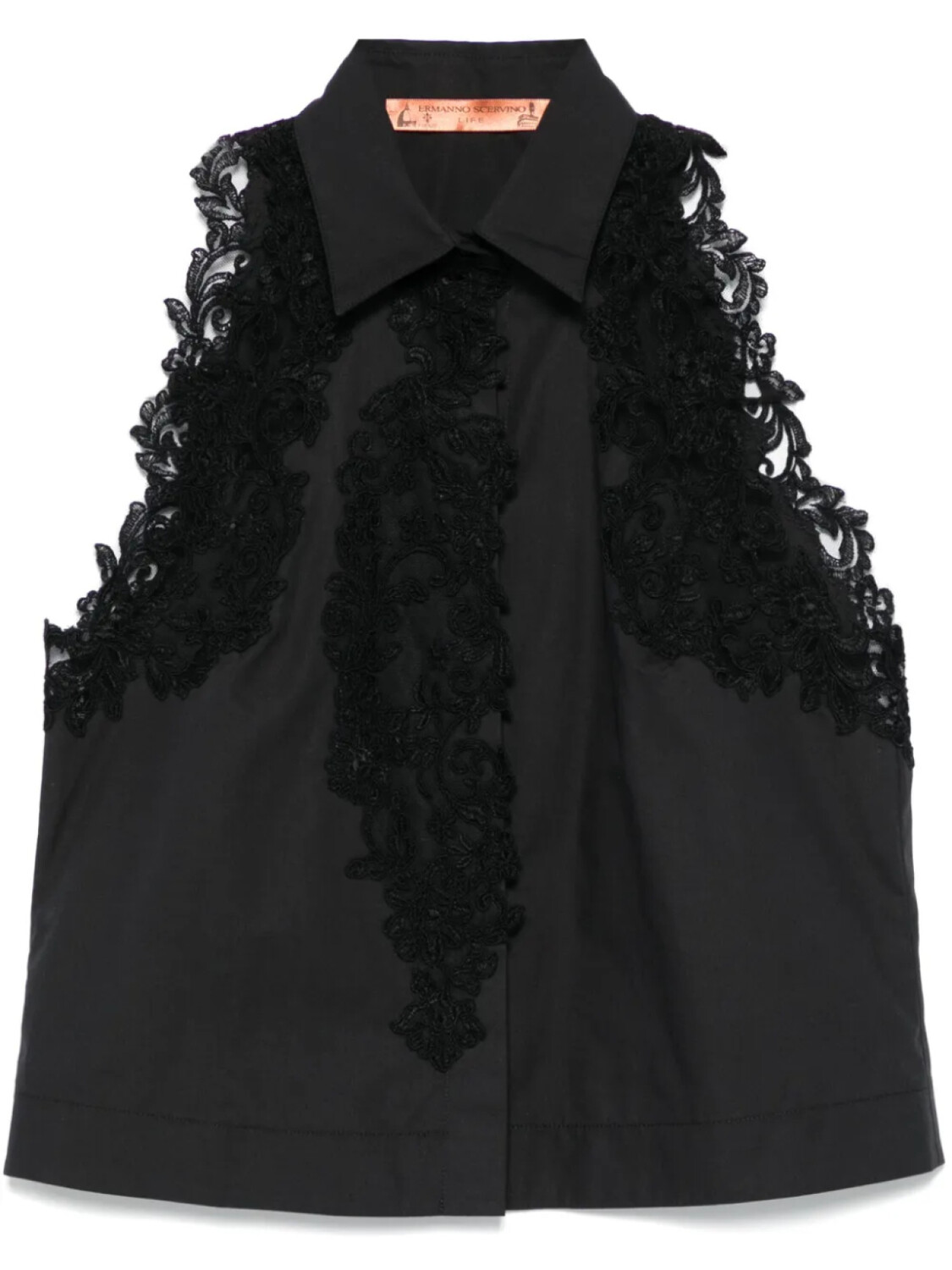 

Ermanno Scervino топ с кружевом, черный