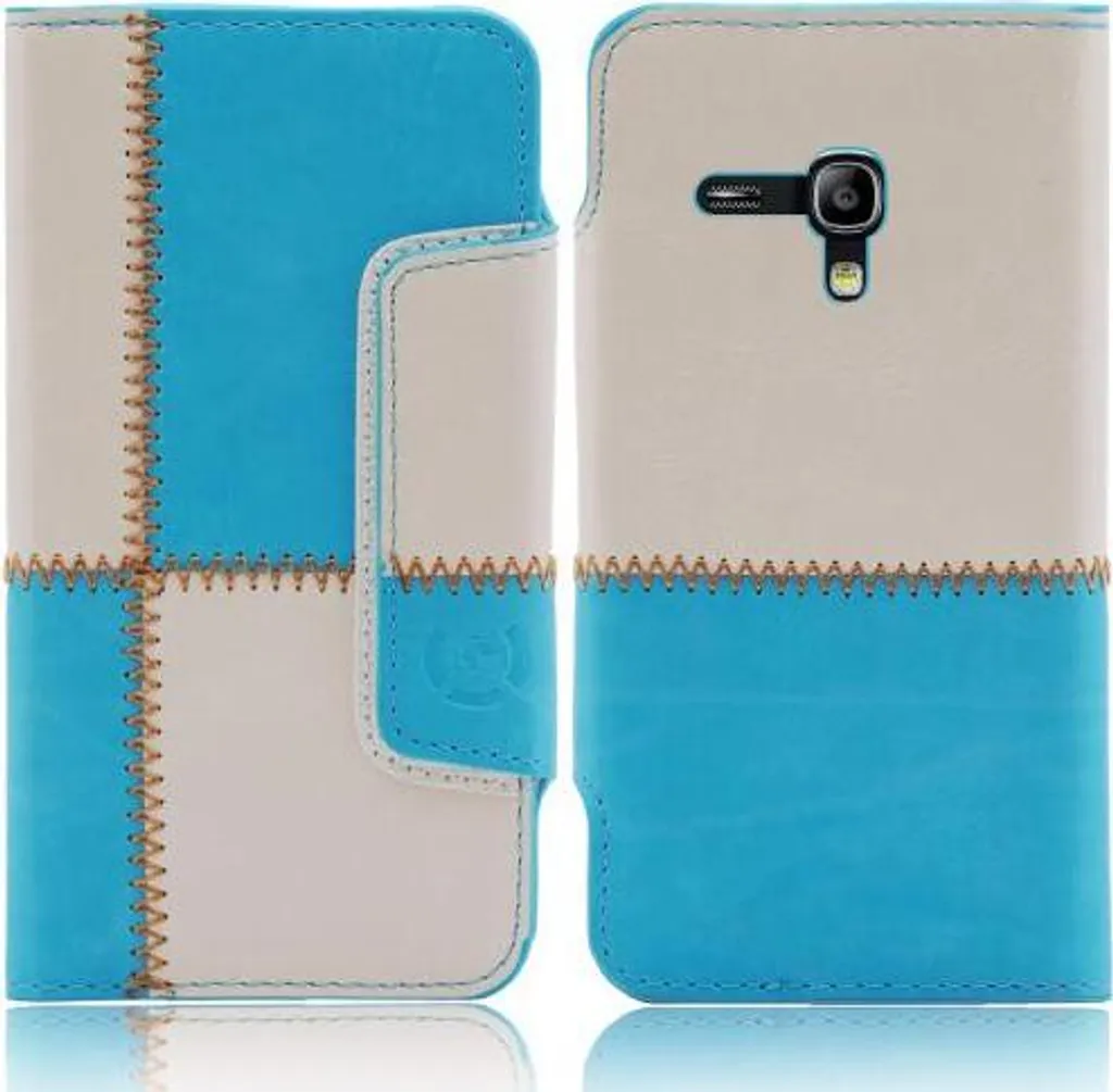 

Чехол для Samsung Galaxy S3 Mini (i8190) numia book стиль узор шва синий и белый