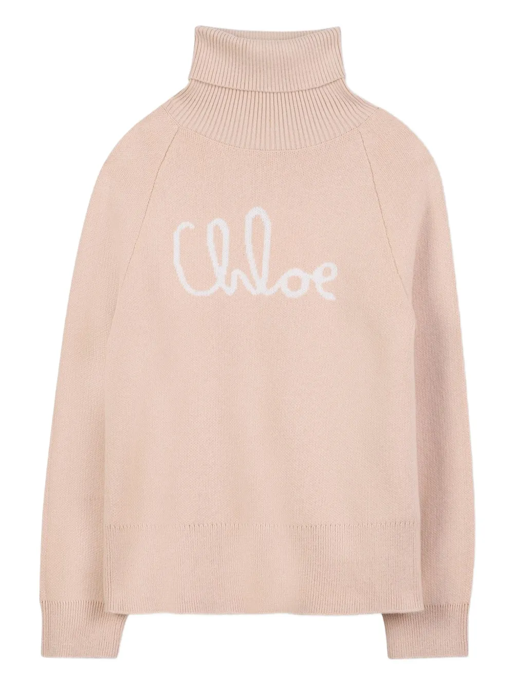 

Свитер с высоким воротником и логотипом Chloé Kids, нейтральный