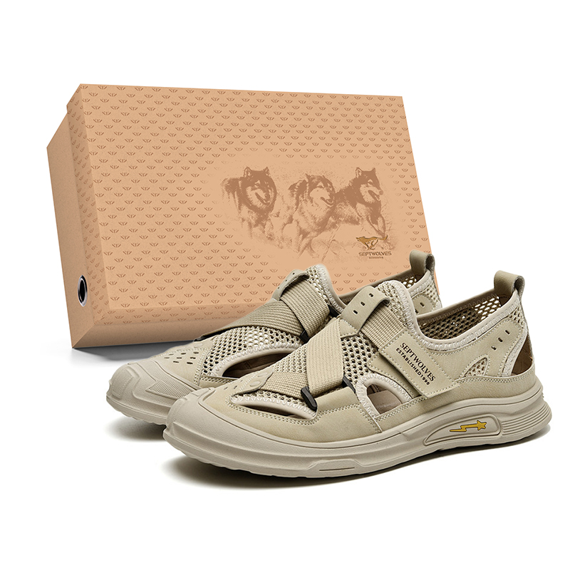 

SEPTWOLVES Пляжные сандалии унисекс песочные, цвет Sand (Standard Leather Shoe Size)