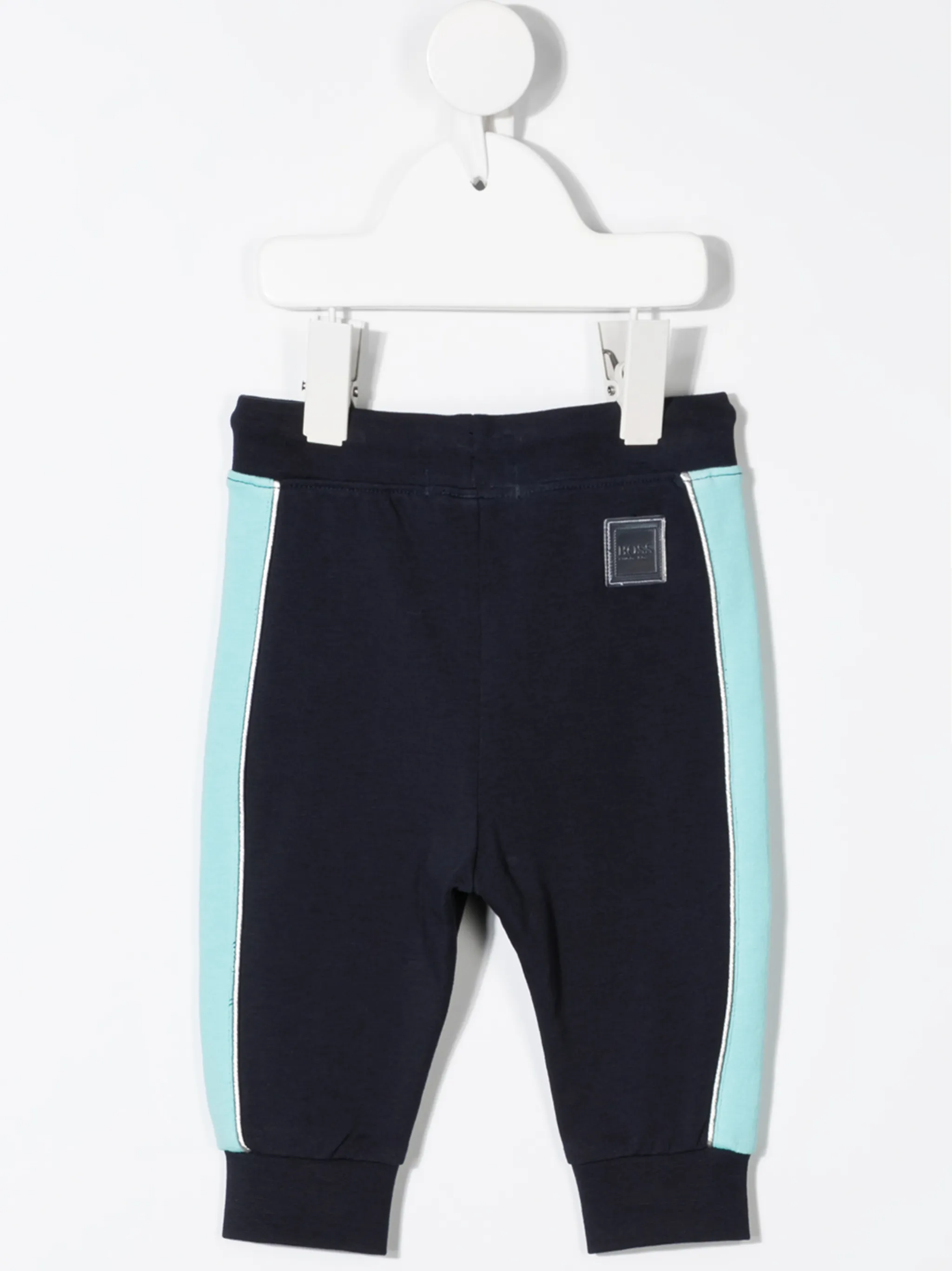 Спортивные брюки со вставками и логотипом Boss Kidswear, синий — фото 2