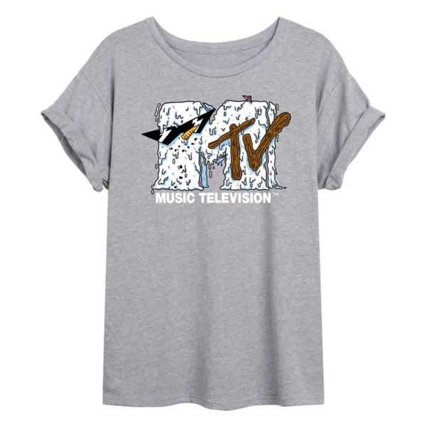 

Оверсайз футболка MTV с новогодним снеговиком для подростков Licensed Character, серый