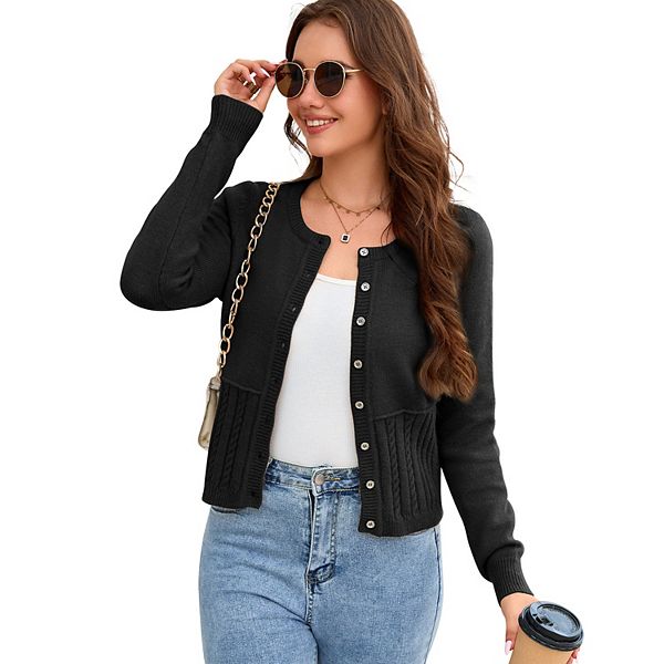 

Женский кардиган с длинным рукавом на пуговицах Seoria, Black