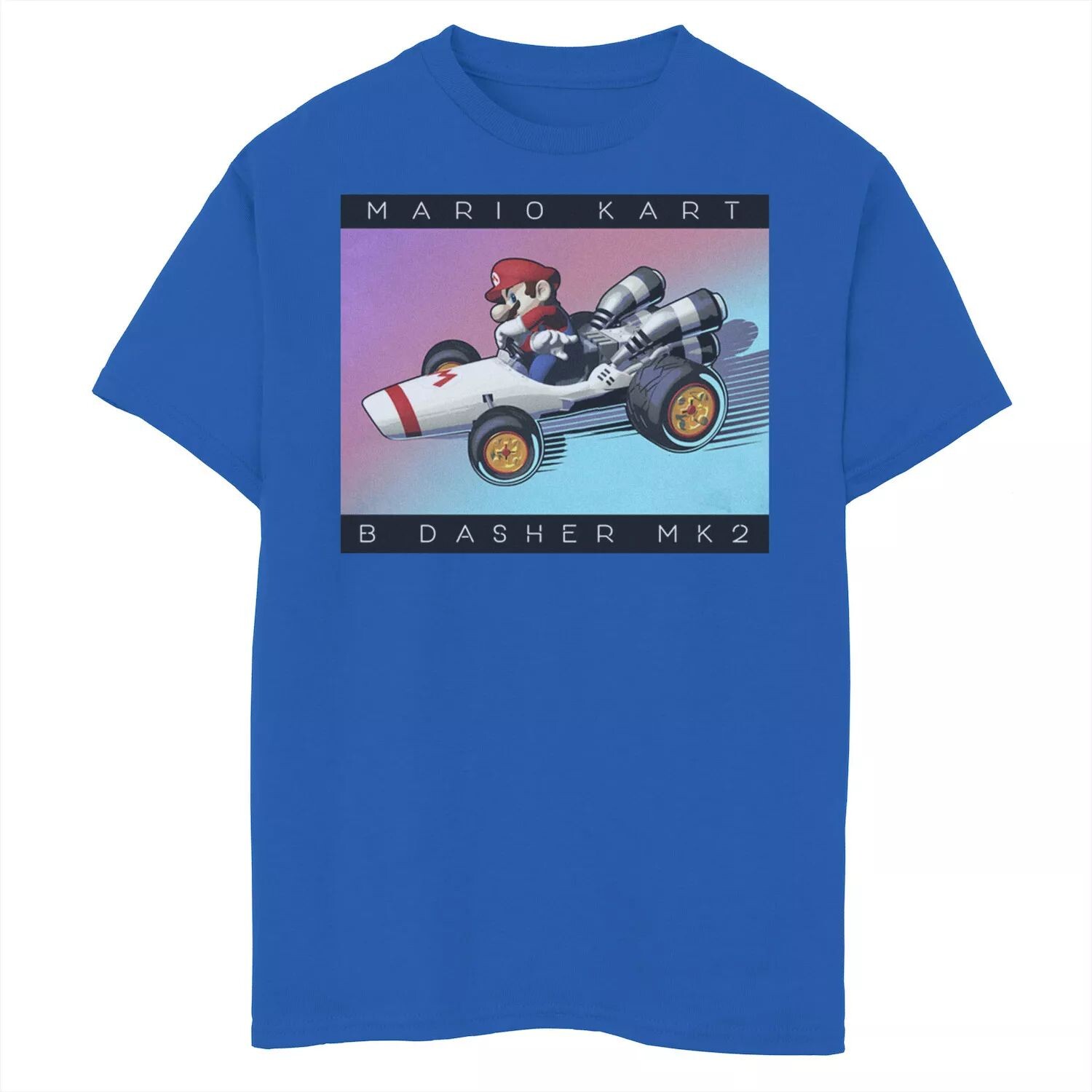 

Футболка неонового цвета с выцветшим рисунком для мальчиков 8–20 лет, Nintendo Mario Kart «B Dasher Mk. 2» для дрифта Licensed Character