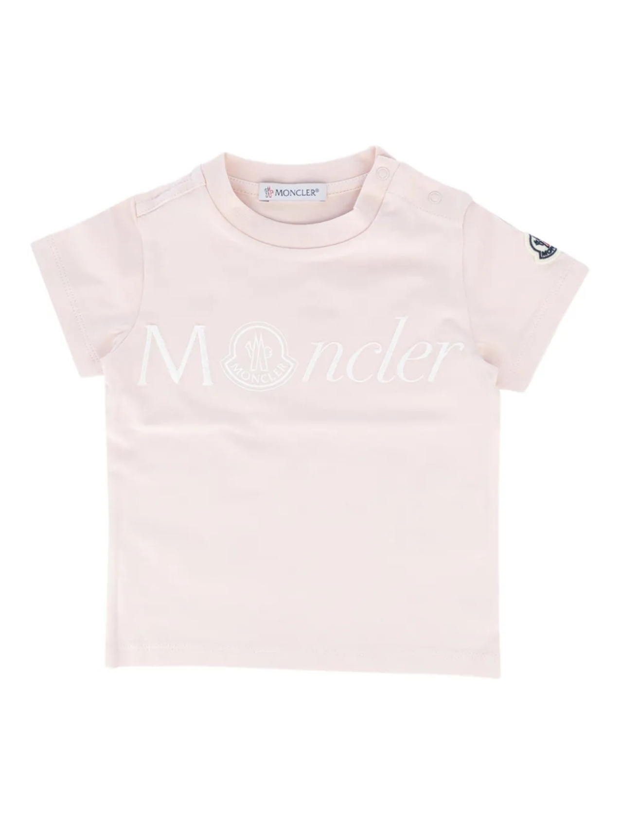 

Футболка с вышитым логотипом Moncler Enfant, розовый