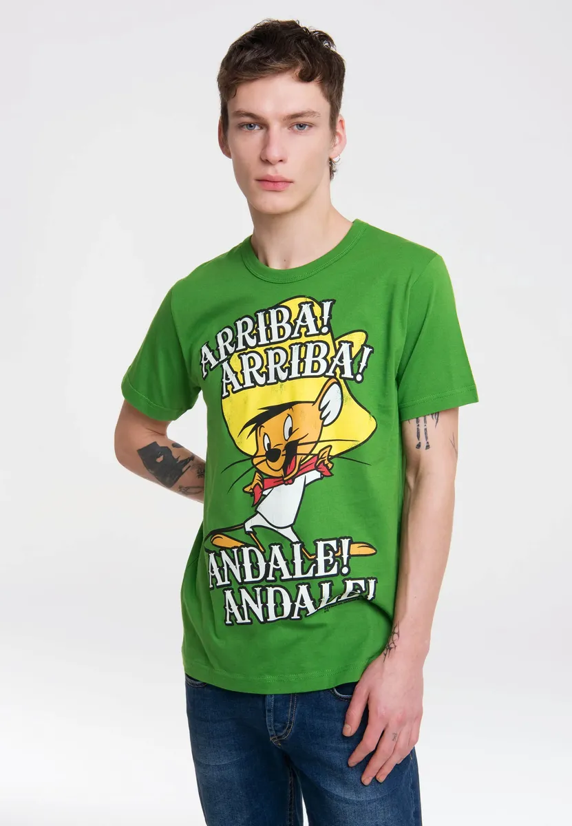 

Футболка Logoshirt "Speedy Gonzales - Arriba!", с принтом Speedy Gonzales, зеленый