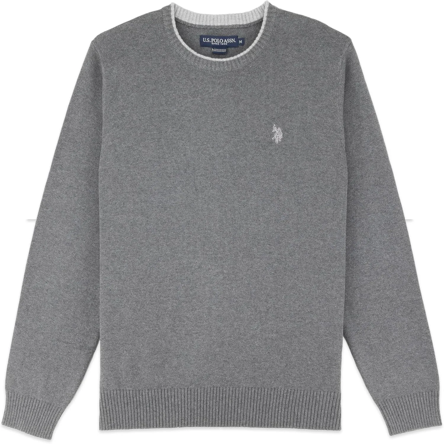 Свитер-пуловер U.S. Polo с круглым вырезом U.S. Polo Assn., Iron Heather — фото 4