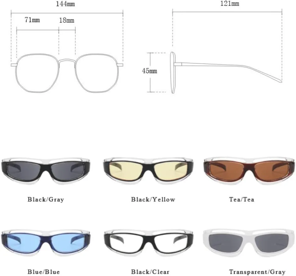 

Панк-солнцезащитные очки для женщин, летние модные очки, мужские солнцезащитные очки для активного отдыха и спорта, очки для вождения, L19641 generic, Clear Gray