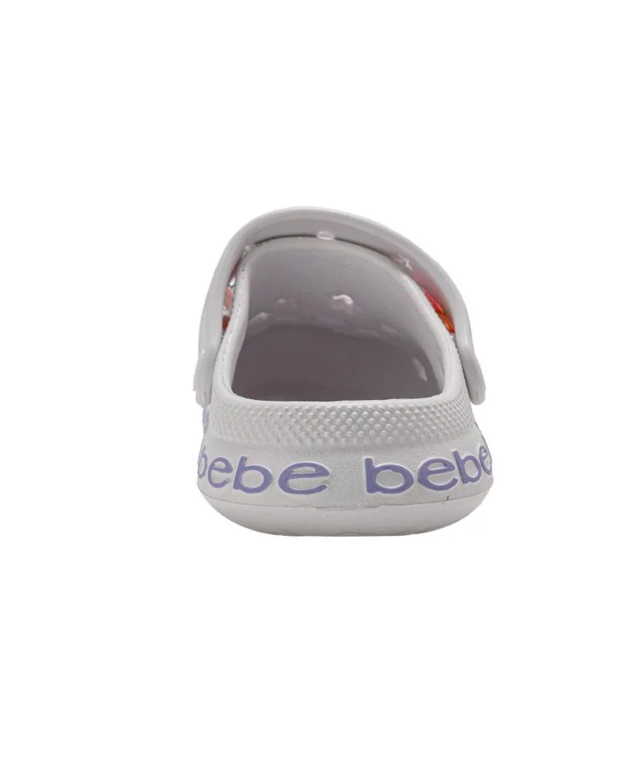 Детские сабо из ЭВА с цепочкой, лентой из грогрена с логотипом и подвесками Bebe, белый — фото 3