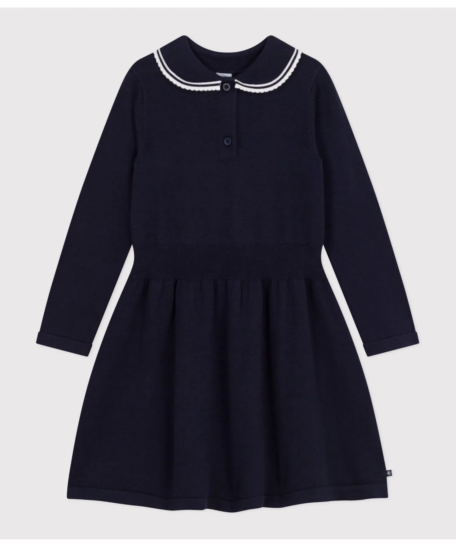 Детское платье PETIT BATEAU трикотажное тёмно-синее — фото 4