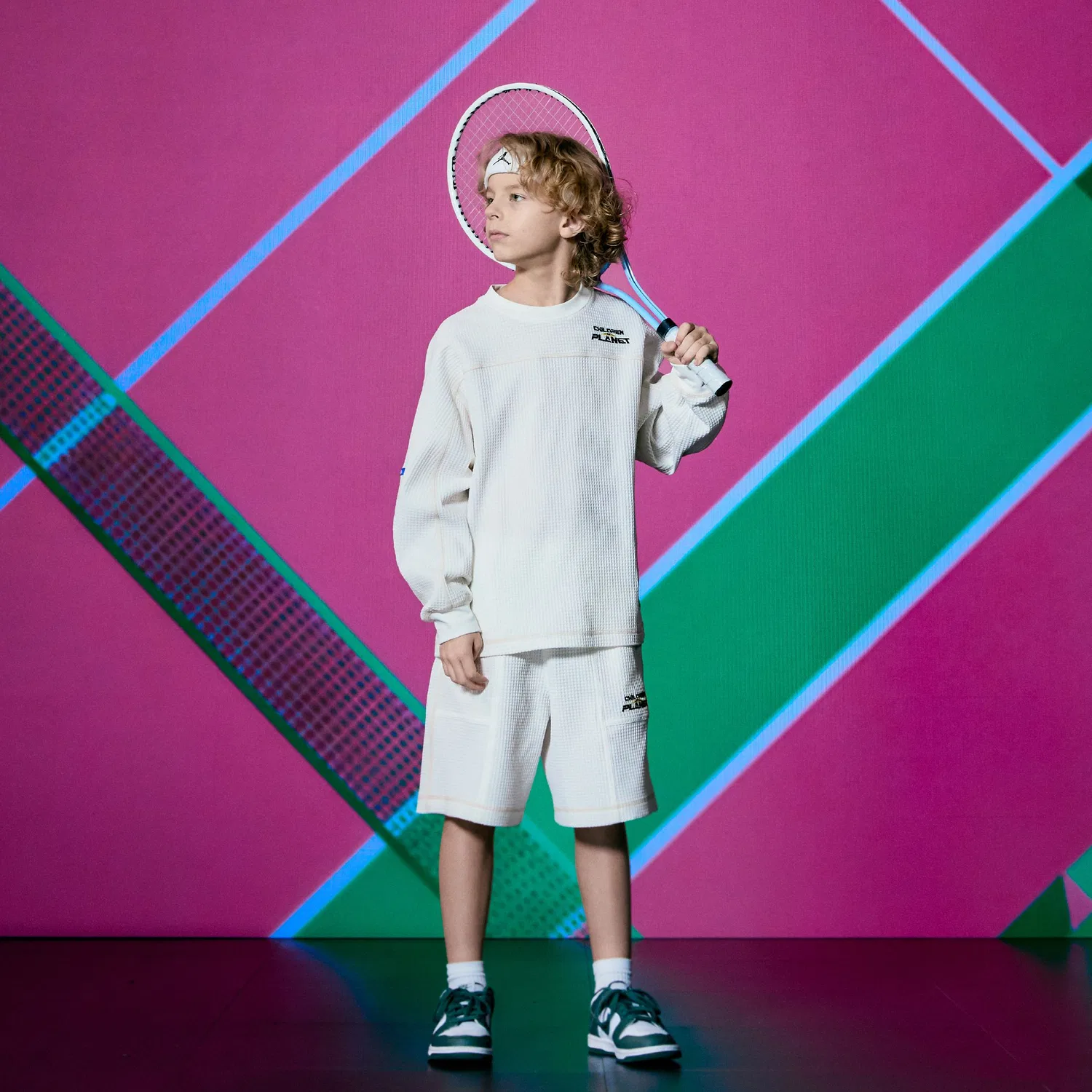 Детский лонгслив Children Of Planet Croffle Uniform, кремовый — фото 4